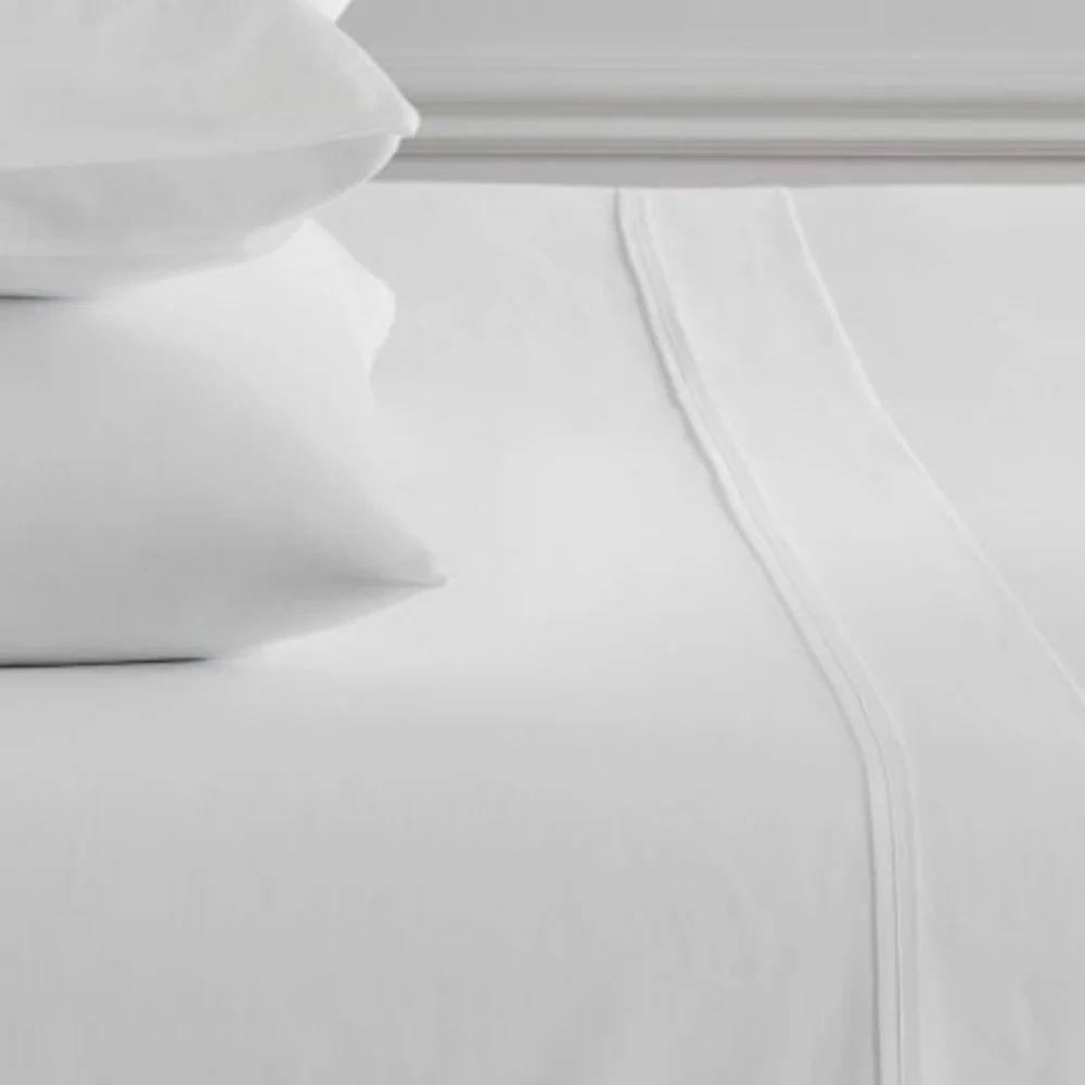 Luxury White Sheet Set 400-Thread-Count Sateen Wide Hem,King  & Queen, $189.00US